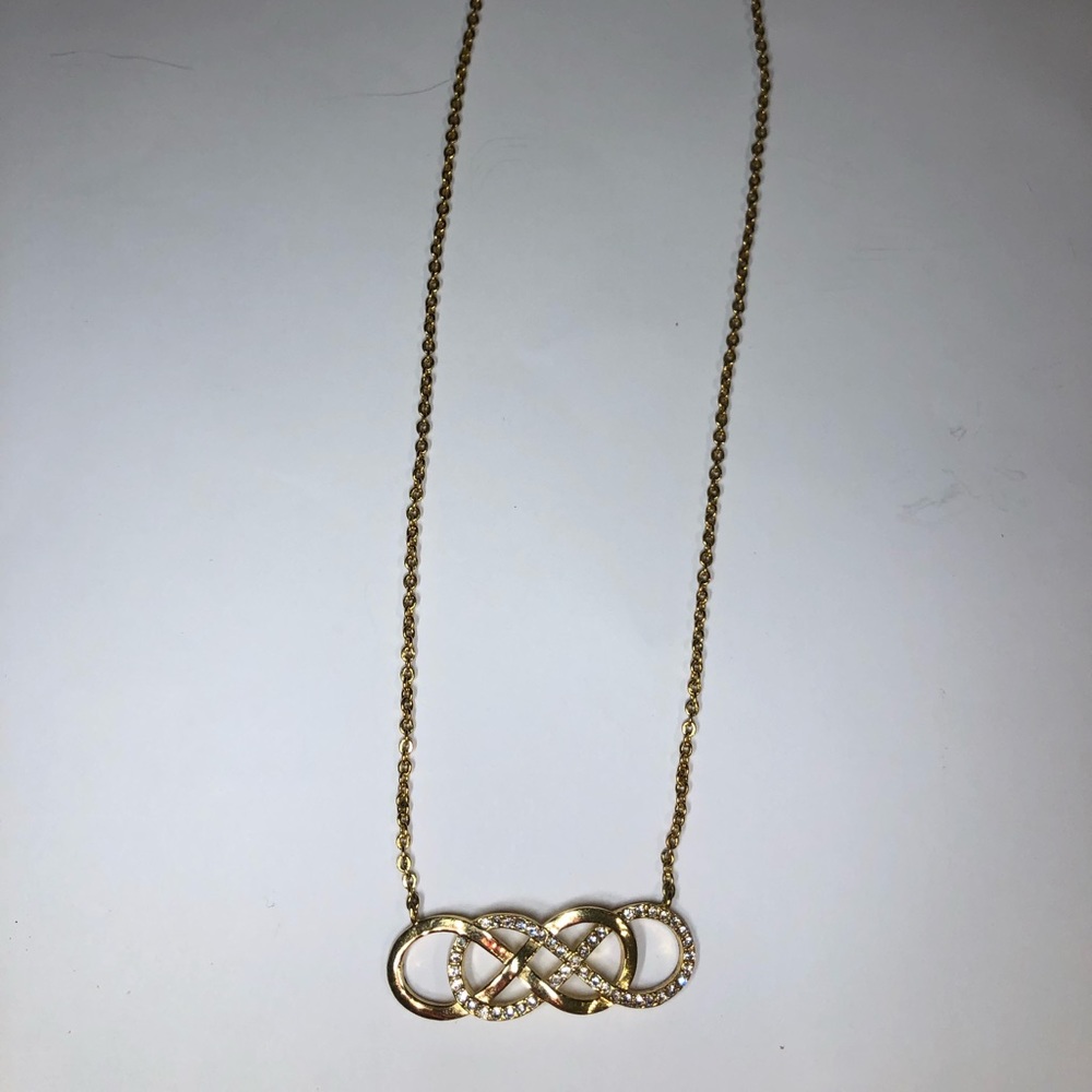marlyn schiff gold infinity pave necklace